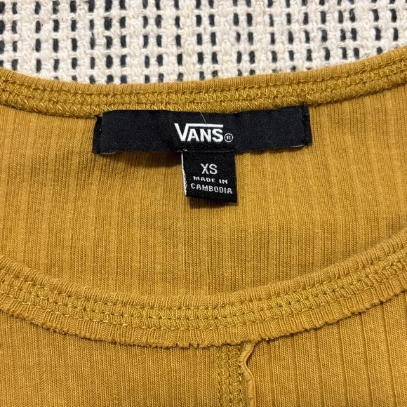 Vans Mustard Ribbed Crop Top - Picture 2 of 2